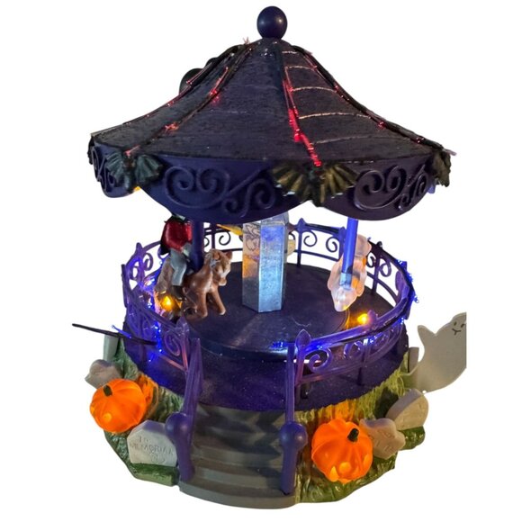 Halloween Animated Light-Up Carousel Spooky Pumpkins VIDEO - Picture 1 of 7